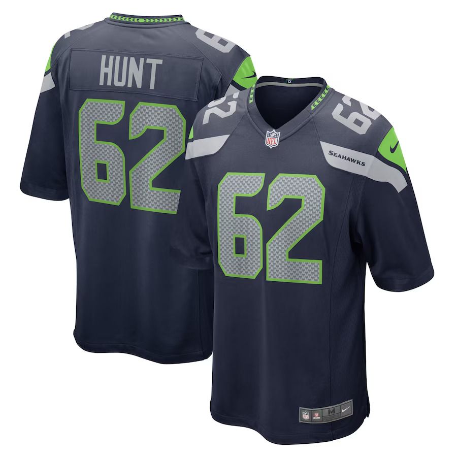 Men Seattle Seahawks #62 Joey Hunt Nike College Navy Home Game Player NFL Jersey->seattle seahawks->NFL Jersey